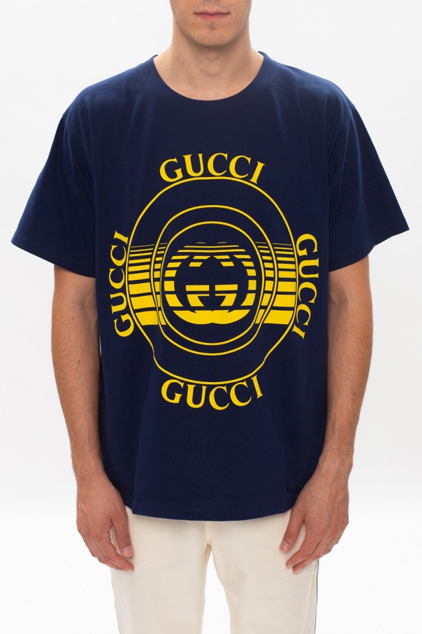 Newest GUCCI BLUE DISK PRINT T-SHIRT